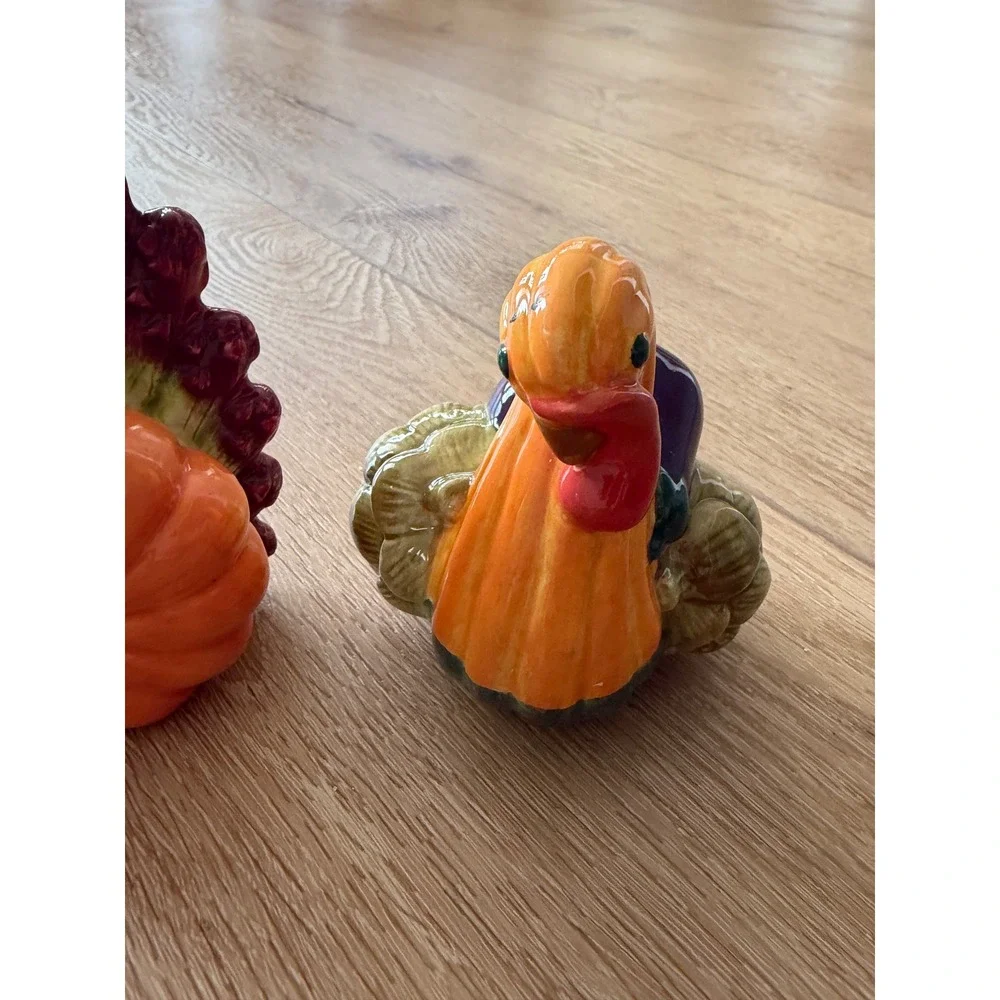 Department 56 Thanksgiving Turkey Pumpkin Harvest Salt and Pepper Shaker Set
